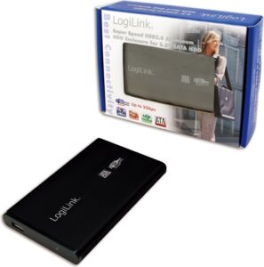 RACK extern LOGILINK, pt HDD/SSD, 2.5 inch, S-ATA, interfata PC USB 3.0, aluminiu, negru, „UA0106” (include TV 0.8lei)