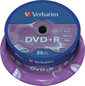 DVD+R VERBATIM 4.7GB, 120min, viteza 16x, 25 buc, Single Layer, spindle, „Matt Silver” „43500”