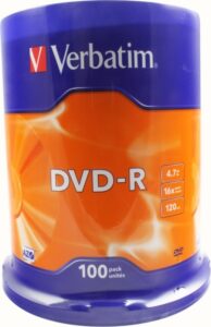 DVD-R VERBATIM 4.7GB, 120min, viteza 16x, 100 buc, Single Layer, spindle, „Matt Silver” „43549”