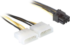 CABLU alimentare GEMBIRD, adaptor Molex la PCI-E, 2 x Molex la 1 x 6 pin PCI-E, „CC-PSU-6” (include TV 0.06 lei)