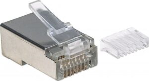 MUFA RJ-45 INTELLINET pt. cablu FTP, Cat6, RJ-45 (T), ecranat, plastic cu metal, 90 buc, „790543”