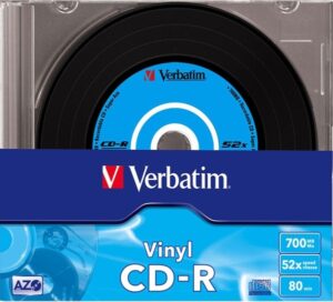 CD-R VERBATIM 700MB, 80min, viteza 52x, Slim case 1 buc, „AZO Data Vinyl” „43426”
