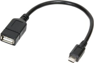 CABLU adaptor OTG LOGILINK, pt. smartphone, Micro-USB 2.0 (T) la USB 2.0 (M), 20cm, asigura conectarea telef. la o tastatura, HUB, stick, etc., negru, „AA0035” (include TV 0.18lei)