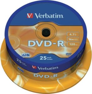 DVD-R VERBATIM 4.7GB, 120min, viteza 16x, 25 buc, Single Layer, spindle, „Matt Silver” „43522”
