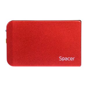 RACK extern SPACER, pt HDD/SSD, 2.5 inch, S-ATA, interfata PC USB 3.0, aluminiu, rosu, „SPR-25611R” (include TV 0.8lei)