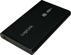 RACK extern LOGILINK, pt HDD/SSD, 2.5 inch, S-ATA, interfata PC USB 2.0, aluminiu, negru, „UA0041B” (include TV 0.8lei)