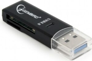 CARD READER extern GEMBIRD, interfata USB 3.0, citeste/scrie: SD, micro SD; plastic, black „UHB-CR3-01” (include TV 0.03 lei)