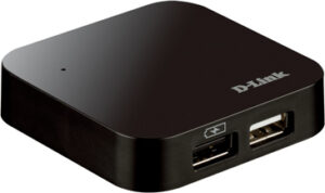 HUB extern D-LINK, porturi USB: USB 2.0 x 4, conectare prin USB 2.0, alimentare retea 220 V, negru, „DUB-H4” (include TV 0.8lei)