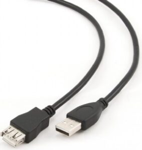 CABLU USB GEMBIRD prelungitor, USB 2.0 (T) la USB 2.0 (M), 4.5m, conectori auriti, negru, „CCP-USB2-AMAF-15C” (include TV 0.18lei)