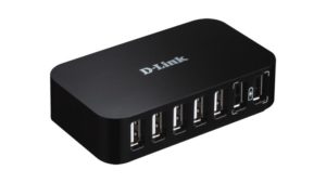 HUB extern D-LINK, porturi USB: USB 2.0 x 7, conectare prin USB 2.0, alimentare retea 220 V, negru, „DUB-H7” (include TV 0.8lei)