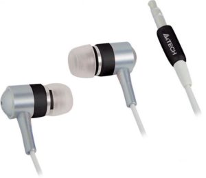 CASTI A4tech, „Metallic”, cu fir, intraauriculare, utilizare MP3, smartphone (doar audio), microfon nu, conectare prin Jack 3.5 mm, negru, „MK-650-B”, (include TV 0.18lei)
