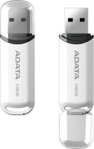 MEMORIE USB 2.0 ADATA 16 GB, cu capac, carcasa plastic, alb, „AC906-16G-RWH” (include TV 0.03 lei)