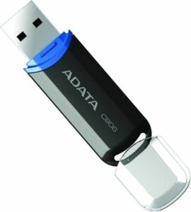 MEMORIE USB 2.0 ADATA 32 GB, cu capac, carcasa plastic, negru, „AC906-32G-RBK” (include TV 0.03 lei)