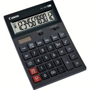 Calculator de birou CANON, AS-1200, ecran 12 digiti, alimentare solara si baterie, negru, „BE4599B001AA” (include TV 0.18lei)