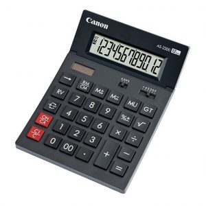 Calculator de birou CANON, AS-2200, ecran 12 digiti, alimentare solara si baterie, negru, „BE4584B001AA” (include TV 0.18lei)
