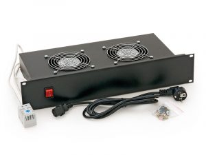 PANOU ventilatie TRITON pentru rack de podea 19″, 2 ventilatoare 230V/60W cu termostat, negru (RAB-CH-X01-A1) „RAB-CH-X01-A1” (include TV 10lei)