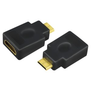 ADAPTOR video LOGILINK, Mini-HDMI (Type C)(T) la HDMI (M), conectori auriti, rezolutie maxima 4K UHD (3840 x 2160) la 30 Hz, negru, „AH0009” (include TV 0.06 lei)