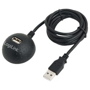 CABLU USB LOGILINK prelungitor, USB 2.0 (T) la USB 2.0 (M), 1.5m, format Docking Station pt. mufa mama, negru, „CU0013B” (include TV 0.18lei)