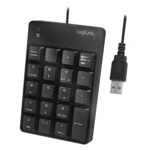 TASTATURA numerica Logilink, USB, 19 taste, negru, „ID0184” (include TV 0.8lei)