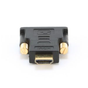 ADAPTOR video GEMBIRD, HDMI (T) la DVI-D SL (T), conectori auriti, black, „A-HDMI-DVI-1” (include TV 0.06 lei)