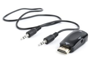 ADAPTOR video GEMBIRD, splitter HDMI (T) la VGA (M) + Jack 3.5mm (T), rezolutie maxima Full HD (1920 x 1080) la 60Hz, cablu audio 3.5 mm jack, black, „A-HDMI-VGA-02” (include TV 0.06 lei)