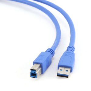 CABLU USB GEMBIRD pt. imprimanta, USB 3.0 (T) la USB 3.0 Type-B (T), 0.5m, conectori auriti, albastru, „CCP-USB3-AMBM-0.5M” (include TV 0.06 lei)