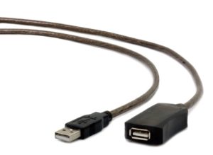 CABLU USB GEMBIRD prelungitor, USB 2.0 (T) la USB 2.0 (M), 5m, activ (permite folosirea unui cablu USB lung), black „UAE-01-5M” (include TV 0.8lei)
