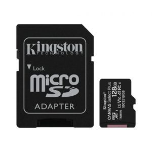 CARD MicroSD KINGSTON, 128 GB, microSDXC, clasa 10, standard UHS-I U1, „SDCS2/128GB” (include TV 0.03 lei)