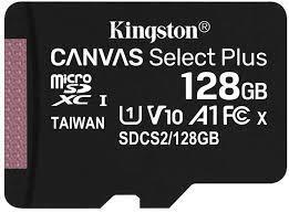 CARD MicroSD KINGSTON, 128 GB, microSDXC, clasa 10, standard UHS-I U1, „SDCS2/128GBSP” (include TV 0.03 lei)