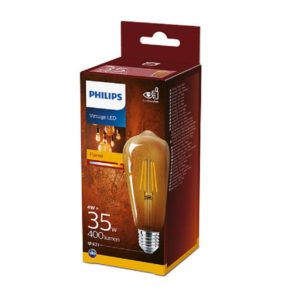BEC LED Philips, soclu E27, putere 4W, forma stil lampa TV, lumina alb calda, alimentare 220 – 240 V, „000008718699673543” (include TV 0.60 lei)