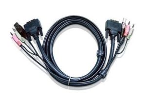 CABLU KVM ATEN cablu 3 in 1, conector tip USB (T) | 3.5 mm Jack (T) x 2 | DVI-D (T), „2L-7D02U” (include TV 0.8lei)