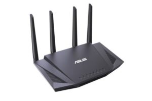 ROUTER ASUS wireless, 3000 Mbps, porturi Gigabit x 4, antena externa x 4, AX3000, dual band, „RT-AX58U” (include TV 1.75lei)