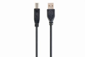 CABLU USB GEMBIRD pt. imprimanta, USB 2.0 (T) la USB 2.0 Type-B (T), 1m, conectori auriti, black, „CCP-USB2-AMBM-1M” (include TV 0.06 lei)