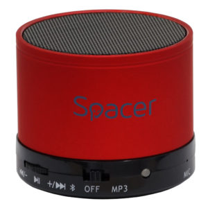 BOXA SPACER portabila bluetooth TOPPER, RMS: 3W, control volum, acumulator 520mAh, timp de functionare pana la 5 ore, distanta de functionare pana la 10m, incarcare USB, RED, „SPB-TOPPER-RED” (include TV 0.18lei)