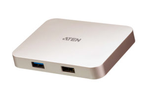 DOCKING Station ATEN universal, conectare PC USB Type C, USB 2.0 x 1, USB 3.1 x 1, porturi video HDMI x 1, fara port retea, NB 60 W, gri, „UH3235-AT” (include TV 0.18lei)