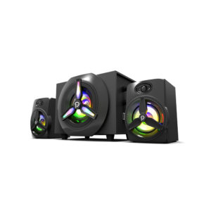 BOXE SPACER Gaming 2.1, RMS: 16W (2 x 3W + 10W), control volum, bass, subwoofer lemn MDF, 220V alimentare, 14 x LED, black, „SPB-HURRICANE” (include TV 3.5lei)