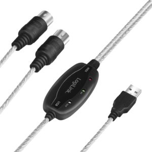 ADAPTOR audio LOGILINK USB-A (M) to 2 x Midi In-Out 5-pin, LED, cablu 1.9m, USB powered, „UA0037N” (include TV 0.18lei)