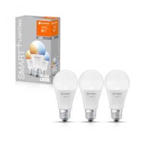 SET 3 becuri smart LED Osram, soclu E27, putere 9.50W, forma clasic, lumina alb, alimentare 220 – 240 V, „000004058075485792” (include TV 1.8lei)