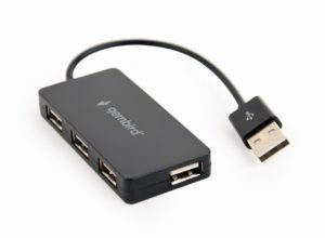 HUB extern GEMBIRD, porturi USB: USB 2.0 x 4, conectare prin USB 2.0, cablu 0.15 m, negru, „UHB-U2P4-04” (include TV 0.8lei)