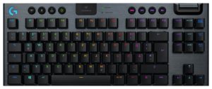 LOGITECH G915 TKL Tenkeyless LIGHTSPEED Wireless RGB Mechanical Gaming Keyboard – CARBON – US INTL – 2.4GHZ/BT – INTNL – CLICKY SWITCH „920-009537” (include TV 0.8lei)