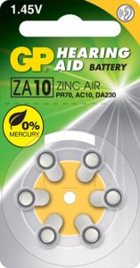 Baterie GP Batteries, aparat auditiv (ZA10) 1.45V zinc-aer, blister 6 buc. „GPZA10F-9D6” „GPPBZZ10F000” (include TV 0.06lei)