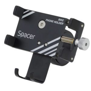 SUPORT Bicicleta SPACER pt. SmartPhone, fixare de ghidon, Metalic, black, cheie de montare, „SPBH-METAL-BK”