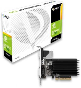 PLACA VIDEO PALIT „GeForce GT 730”, 2 GB DDR3 64 biti, PCI Express 2.0 x 8, HDMI DVI VGA, sistem racire aer, „NEAT7300HD46-2080H”