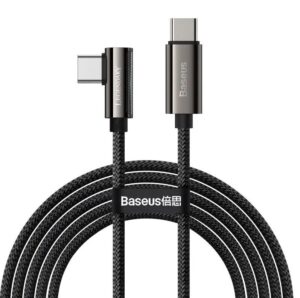 CABLU alimentare si date Baseus Legend Elbow, Fast Charging Data Cable pt. smartphone, USB Type-C la USB Type-C 100W, braided, 1m, negru 