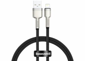 CABLU alimentare si date Baseus Cafule Metal, Fast Charging Data Cable pt. smartphone, USB la Lightning Iphone 2.4A, braided, 0.25m, negru „CALJK-01” (include TV 0.06 lei) – 6953156202238