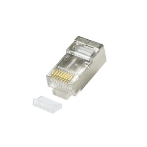 MUFA RJ-45 LOGILINK pt. cablu FTP, SFTP, Cat5e, RJ-45 (T), ecranat, plastic cu metal, cu insertie, 100 buc, „MP0004”