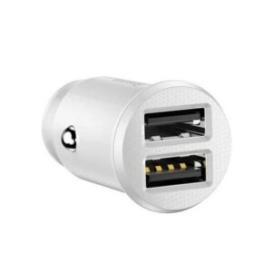 INCARCATOR auto Baseus Grain, 2 x USB Output 5V/3.1A total ambele porturi, pt. bricheta auto, alb „CCALL-ML02” (include TV 0.8lei) – 6953156276529