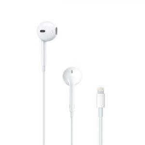 CASTI Apple EarPods, pt. smartphone, cu fir, intraauriculare – butoni, microfon pe fir, conectare prin Lightning, alb, „MMTN2ZM/A” (include TV 0.18lei)
