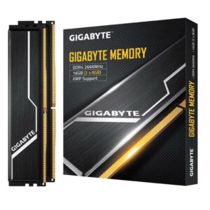 Memorie DDR Gigabyte – gaming DDR4 16 GB, frecventa 2666 MHz, 8 GB x 2 module, radiator, „GP-GR26C16S8K2HU41”