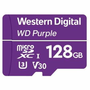 WD Purple 128GB Surveillance microSD XC Class – 10 UHS 1, „WDD128G1P0C” (include TV 0.03 lei)